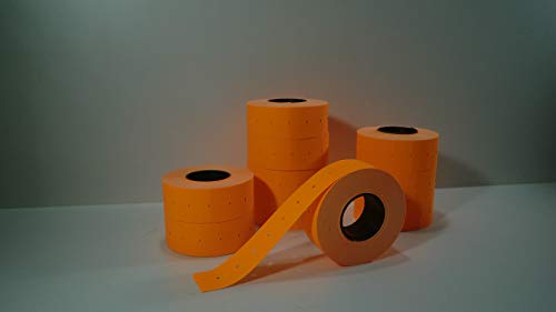 12000 Preisetiketten 21 x 12 mm Loch-Etiketten leucht-orange permanent von Preisetiketten