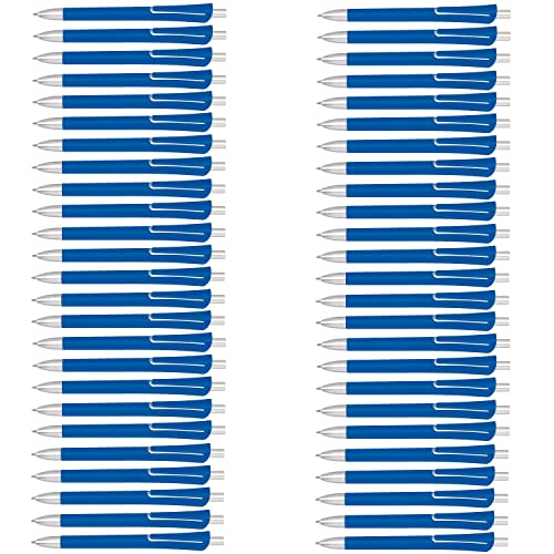 Preiswert & Gut 50 Kugelschreiber Set Kulis dunkelblau schreibend Drucksystem Schreiblänge 800M (Blau) von Preiswert & Gut