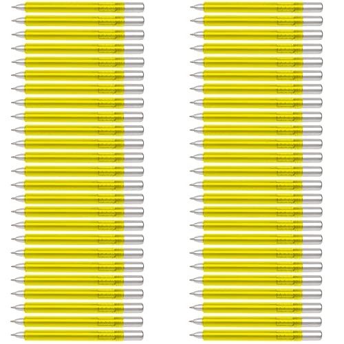 Preiswert & Gut 50 x Kugelschreiber gefrostet Set Kulis schwarzschreibend Drehmechanismus (Gelb) von Preiswert & Gut