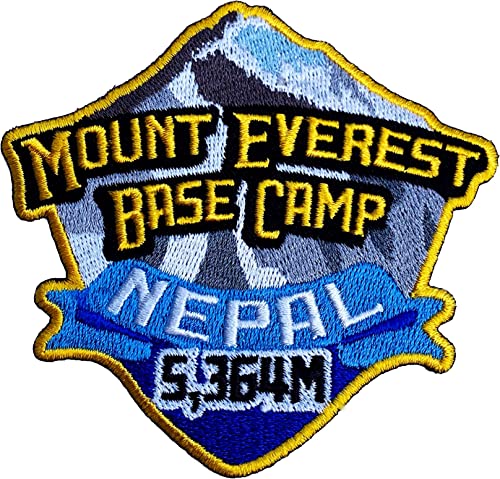 Mount Everest Base Camp Nepal Eisen auf Patch/8,9 cm bestickt abzeichen Aufnäher Motiv Trekking Mountain Klettern Bergsteigen von Premier Patch
