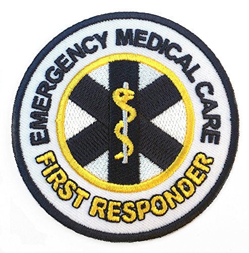 Abzeichen zum Aufbügeln mit Aufschrift „Emergency Medical Care First Responder“, bestickt, 8 cm, für Kostüme von Ärzten, Krankenschwestern oder Sanitätern / Cosplay von Premier Patches