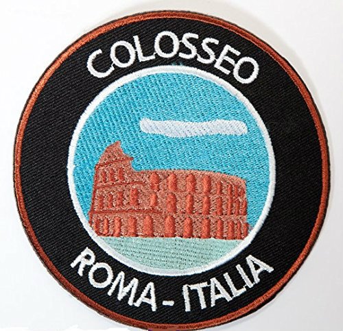 Aufnäher mit Aufschrift „Colloseo Roma Italia“, 9 cm, zum Aufnähen oder Aufbügeln, Reisesouvenir, DIY, für Tasche, Rucksack, T-Shirt, Jacke, Gepäck von Premier Patches