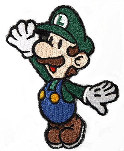 Luigi Aufnäher bestickt zum Aufbügeln auf Kostüm, Cosplay, Mario Kart/Snes/Mario World/Super Mario Brothers/Mario Allstars von Premier Patches