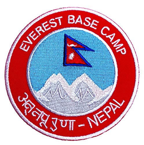 Mount Everest Base Camp Nepal Patch 9 cm Embroidered Iron on Badge Bergsteigen Klettern Aufnäher Reisen Souvenir DIY Tasche Rucksack T-Shirt Jacke Gepäck von Premier Patches