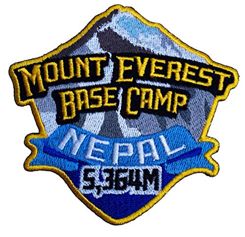 Gesticktes Abzeichen Mount Everest Base Camp Nepal, zum Aufbügeln oder Aufnähen, als Erkennungszeichen beim Bergsteigen, Klettern, Reisen oder als Souvenir auf Tasche, Rucksack, T-Shirt, Jacke, Gepäck von Premier Patches