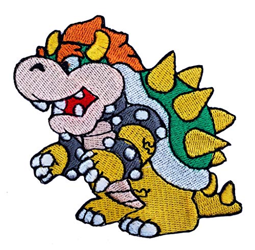 Premier Patches Bowser Patch bestickt zum Aufbügeln oder Aufbügeln, für Kostüm, Cosplay, Mario Kart/Snes/Mario World/Super Mario Brothers/Mario Allstars von Premier Patches