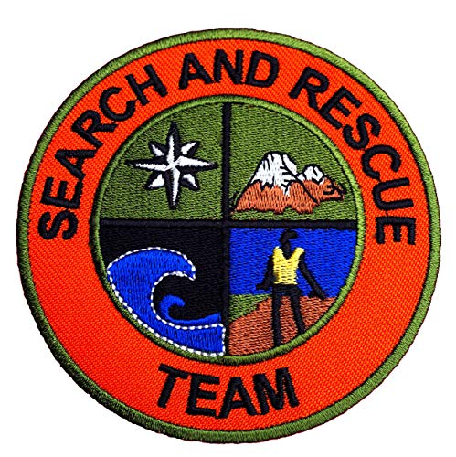 Search and Rescue Team Patch Embroidered Iron on Badge / 3 Inch DIY Applique Mountain Support Coast Guard Air Helicoptor Fancy Dress Costume Shirt Bag Jacket by Premier Patches von Premier Patches