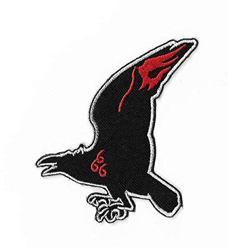The Omen Crow Logo Patch bestickt zum Aufbügeln/Aufnähen Abzeichen Horror Movie 666 Damien Thorn Serie 2 3 Applique Souvenir von Premier Patches