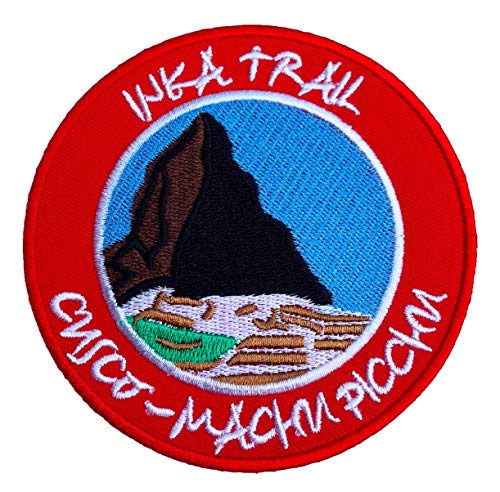 Inca Trail Cusco Machu Picchu Peru Patch 9 cm bestickter Aufnäher zum Aufbügeln Bergsteigen Klettern Applikation Reise Souvenir DIY Tasche Rucksack T-Shirt Jacke Gepäck von Premier Patches