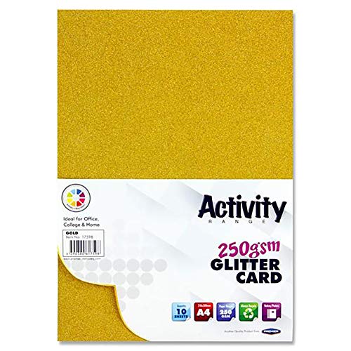 Premier Stationery w2117598 A4 250 gsm Aktivität Glitzer Karte – Gold (10 Stück) von Premier Stationery
