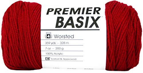 Premier Yarns 625214 GARN BASIX ROT, Acryl, Einheitsgröße, 328 meter von Premier Yarns