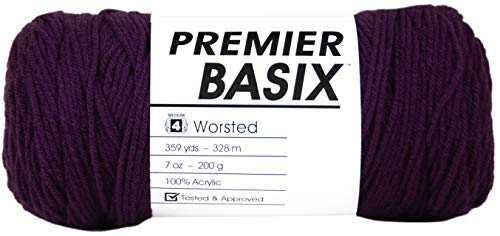 Premier Yarns 625222 Garn Basix Eggplant, aubergine, Einheitsgröße von Premier Yarns