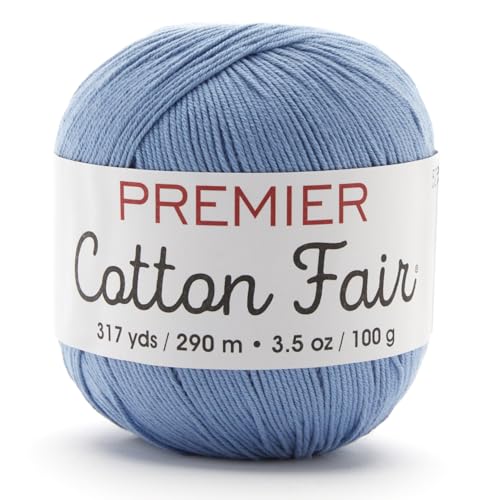 Premier Yarns Cotton Fair, Baumwoll-Acryl-Mischgewebe, Garn zum Häkeln und Stricken, feines Gewicht, maschinenwaschbar, Chambray, 100 g, 300 m Premier Yarns Cotton Fair, Baumwoll-Acryl-Mischgewebe, Garn zum Häkeln und Stricken, feines Gewicht, maschinenwaschbar, Chambray, 100 g, 300 m von Premier Yarns