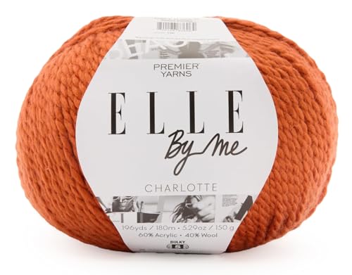 Premier Yarns ELLE by Me Charlotte, sperriges Garn zum Häkeln und Stricken, ideal für Pullover und Accessoires, Acryl- und Wollmischung, 150 g, 196 m, Farbe Sweet Potato von Premier Yarns