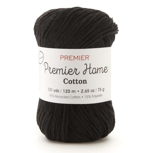 Premier Yarns Home Baumwollgarn, einfarbig schwarz von Premier Yarns