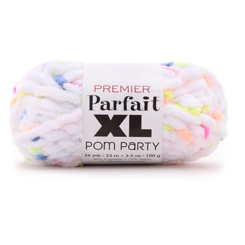 Premier Yarns Parfait XL Pom Party, Jumbo-Gewicht, Chenille-Garn, Farbe 2165-01 Lets Glow Premier Yarns Parfait XL Pom Party, Jumbo-Gewicht, Chenille-Garn, Farbe 2165-01 Lets Glow von Premier Yarns
