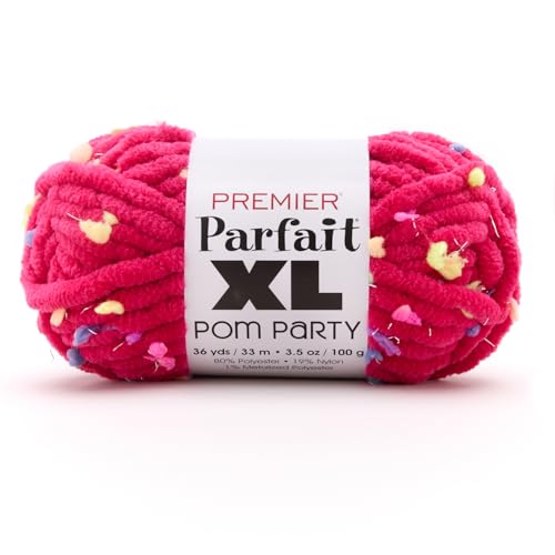 Premier Yarns Parfait XL Pom Party, Jumbo-Gewicht, Chenille-Garn, Farbe 2165-03 Party Pink Premier Yarns Parfait XL Pom Party, Jumbo-Gewicht, Chenille-Garn, Farbe 2165-03 Party Pink von Premier Yarns