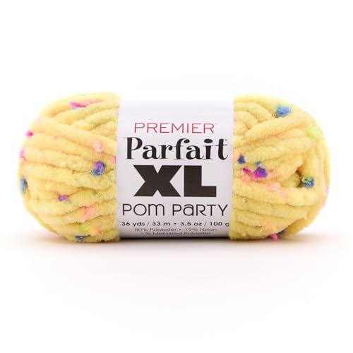 Premier Yarns Parfait XL Pom Party, Jumbo-Gewicht, Chenille-Garn, Farbe 2165-04 Glühlampe Premier Yarns Parfait XL Pom Party, Jumbo-Gewicht, Chenille-Garn, Farbe 2165-04 Glühlampe von Premier Yarns