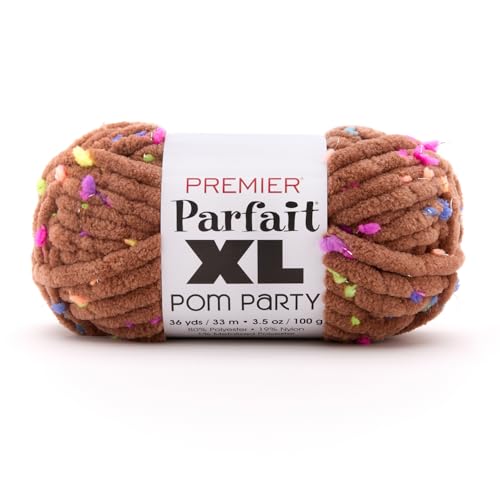 Premier Yarns Parfait XL Pom Party, Jumbo-Gewicht, Chenille-Garn, Farbe 2165-10 Caramel Crunch Premier Yarns Parfait XL Pom Party, Jumbo-Gewicht, Chenille-Garn, Farbe 2165-10 Caramel Crunch von Premier Yarns