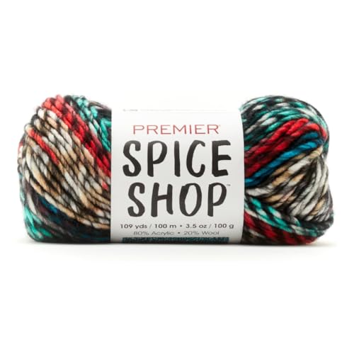 Premier Yarns Spice Shop, Super Bulky Garn zum Häkeln und Stricken, aus 80% Acryl und 20% Wolle, weiches Garn, Cayenne, 109.2 g, 109 Yards von Premier Yarns