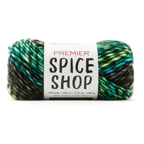 Premier Yarns Spice Shop, Super Bulky Garn zum Häkeln und Stricken, aus 80% Acryl und 20% Wolle, weiches Garn, Koriander, 109 m von Premier Yarns