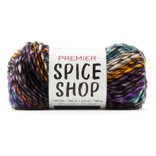 Premier Yarns Spice Shop, Super Bulky Garn zum Häkeln und Stricken, aus 80% Acryl und 20% Wolle, weiches Garn, Lavendel, 109.2 g, 109 Yards von Premier Yarns