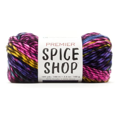 Premier Yarns Spice Shop, Super Bulky Garn zum Häkeln und Stricken, aus 80% Acryl und 20% Wolle, weiches Garn, Safran, 109.2 g, 109 Yards von Premier Yarns