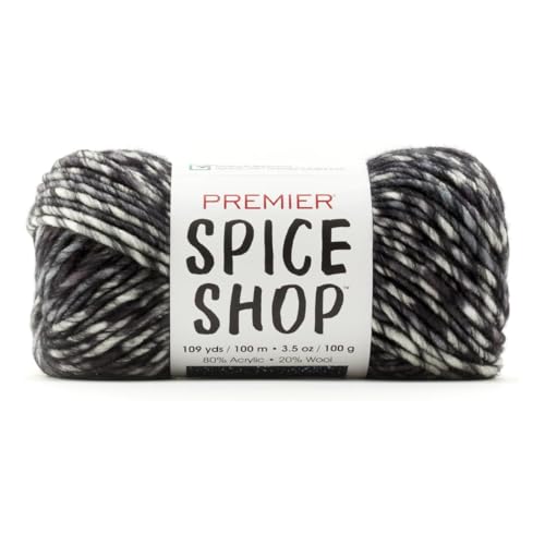 Premier Yarns Spice Shop, Super Bulky Garn zum Häkeln und Stricken, aus 80% Acryl und 20% Wolle, weiches Garn, Salz und Pfeffer, 109.2 g, 109 Yards von Premier Yarns