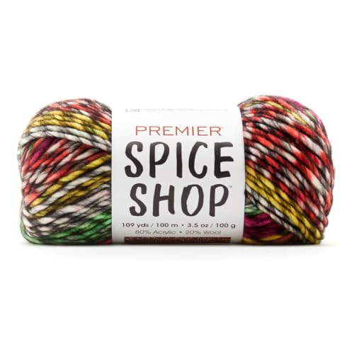 Premier Yarns Spice Shop, Super Bulky Garn zum Häkeln und Stricken, aus 80% Acryl und 20% Wolle, weiches Garn, Sweet Pepper, 109.2 g, 109 Yards von Premier Yarns