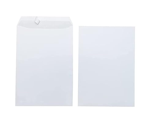 50x Versandtaschen C4 A4 weiß ohne Fenster, selbstklebend mit Abziehstreifen, mit grauen Innendruck, 90 g/qm, Maße 229 x 324 mm Umschläge Kuvert… von Premingo