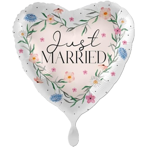 ABC Folienballon XXL "Just Married" Herz Ø71cm ABC Folienballon XXL "Just Married" Herz Ø71cm von Premioloon