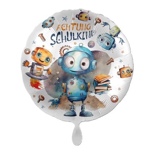 ABC18 Folienballon "Achtung Schulkind Roboter" Rund Ø43cm ABC18 Folienballon "Achtung Schulkind Roboter" Rund Ø43cm von Premioloon