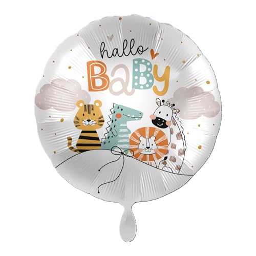ABC18 Folienballon "Hallo Baby Tierfreunde" Rund Ø43cm von Premioloon