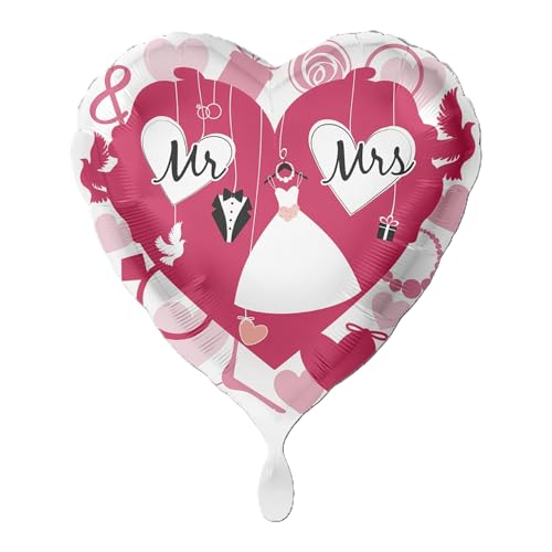 ABC18 Folienballon "Mr. & Mrs." Herz Ø43cm ABC18 Folienballon "Mr. & Mrs." Herz Ø43cm von Premioloon