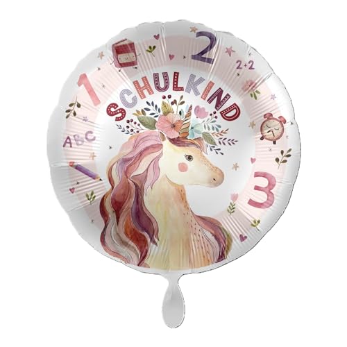ABC18 Folienballon "Schulkind Einhorn" Rund Ø43cm von Premioloon