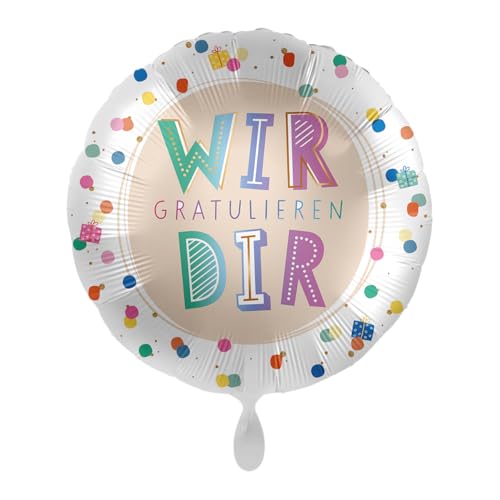 Folienballon * WIR GRATULIEREN DIR * als Deko und Geschenk für Geburtstag und bestandene Prüfung | Größe: 43cm | Partydeko Luftballon Ballon Folienballon * WIR GRATULIEREN DIR * als Deko und Geschenk für Geburtstag und bestandene Prüfung | Größe: 43cm | Partydeko Luftballon Ballon von Premioloon