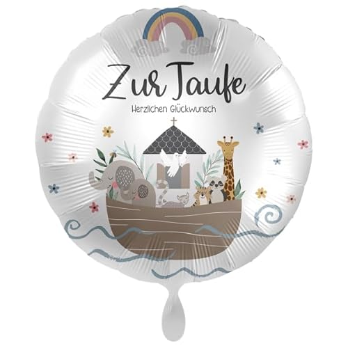 Folienballon * Zur Taufe - Herzlichen Glückwunsch * als Deko oder Geschenk für die Taufe | Größe: 43cm | Luftballon Ballon Geburt Taufdeko von Premioloon