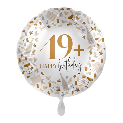 Folienballon 49+ Happy Birthday - 43 cm - 50191 - Folienballon 50 Geburtstag von Premioloon