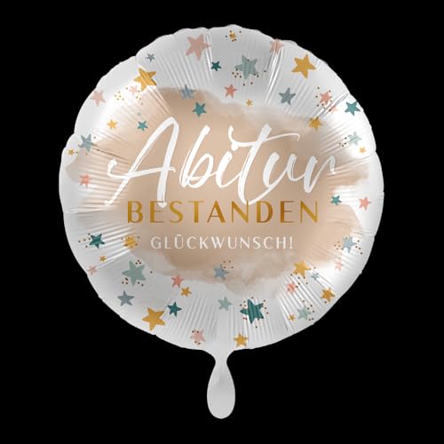 Folienballon Abitur Bestanden Glückwunsch, Sterne, ca. 43 cm - 81156 von Premioloon