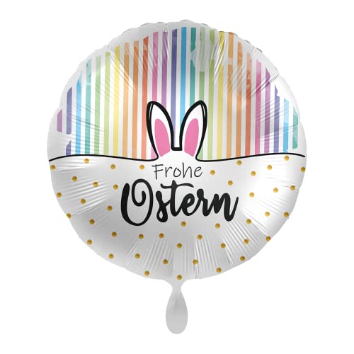Folienballon Frohe Ostern, Regenbogenstreifen Hasenohren, ca. 43 cm Folienballon Frohe Ostern, Regenbogenstreifen Hasenohren, ca. 43 cm von Premioloon