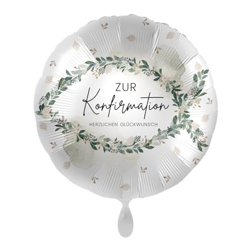 Folienballon Zur Konfirmation Herzlichen Glückwunsch - Fisch grüne Blätter, ca. 43 cm - 81178 von Premioloon