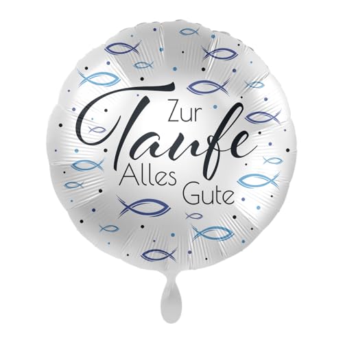 Folienballon Zur Taufe alles Gute - blaue Fische, ca. 43 cm - 81095 von Premioloon