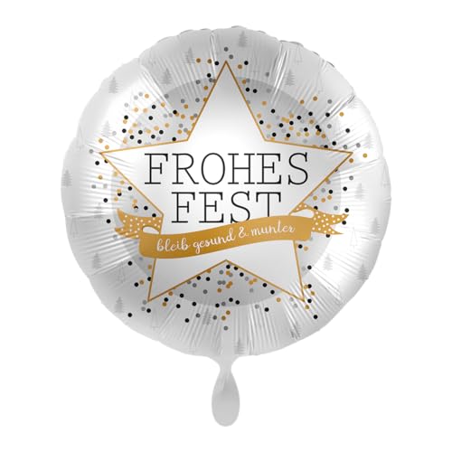 Weihnachts-Folienballon Frohes Fest bleib gesund & munter, ca. 43 cm - 70737 von Premioloon