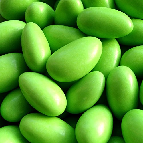 Hochzeitsmandeln hellgrün glänzend 500 g (für ca. 31-33 Gastgeschenke) - Gastgeschenke Hochzeit Bonboniere Give Aways Zuckermandeln - griechische Koufeta für italienische Confetti französische Dragees von Premium Weddings