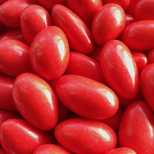 Hochzeitsmandeln rot glänzend 500 g (für ca. 31-33 Gastgeschenke) - Gastgeschenke Hochzeit Bonboniere Give Aways Zuckermandeln - griechische Koufeta für italienische Confetti französische Dragees von Premium Weddings