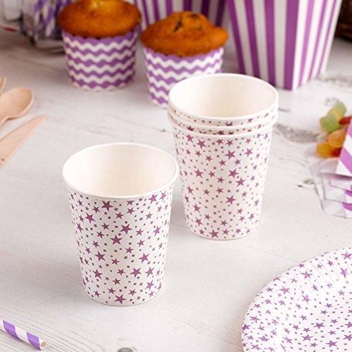 Premium Weddings Pappbecher Stars lila 8 Stück - Einwegbecher Hochzeit Partybecher Kindergeburtstag Sterne lila 9 cm hoch 250 ml Premium Weddings Pappbecher Stars lila 8 Stück - Einwegbecher Hochzeit Partybecher Kindergeburtstag Sterne lila 9 cm hoch 250 ml von Premium Weddings