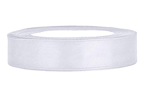 Satinband weiß 12 mm 25 m - Schleifenband Geschenkband Dekoband von Premium Weddings