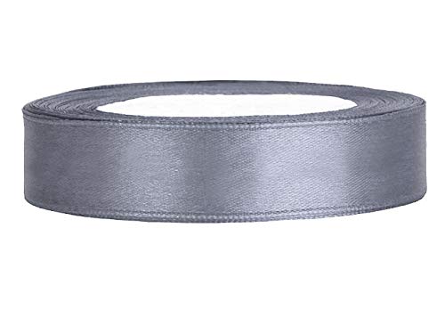 Satinband grau 12 mm 25 m - Schleifenband Geschenkband Dekoband von Premium Weddings