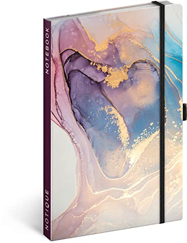 NOTIQUE Notizbuch Liniert mit Gummiband 13x21cm ca. A5, Hardcover Notebook, Notizblock, Notizheft, Journal, Tagebuch für Erwachsene, Damen (Strukturen) von NOTIQUE