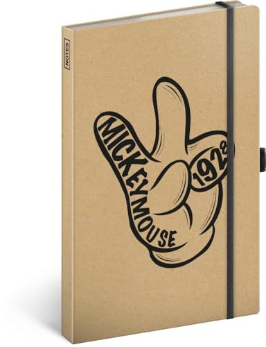 Notizbuch liniert mit Gummiband ca. A5 - Notizblock für Frauen, Mädchen, Jungen Teenager und Kinder - Schule und Büro Tagebuch Journal Notebook (Mickey Craft) von Presco Group